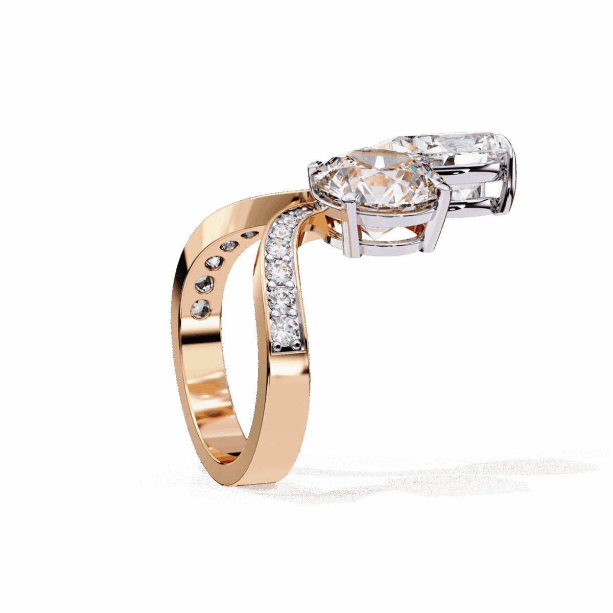 6.5 Carat Pear and Round Cut Toi Et Moi Solitaire  Image 12