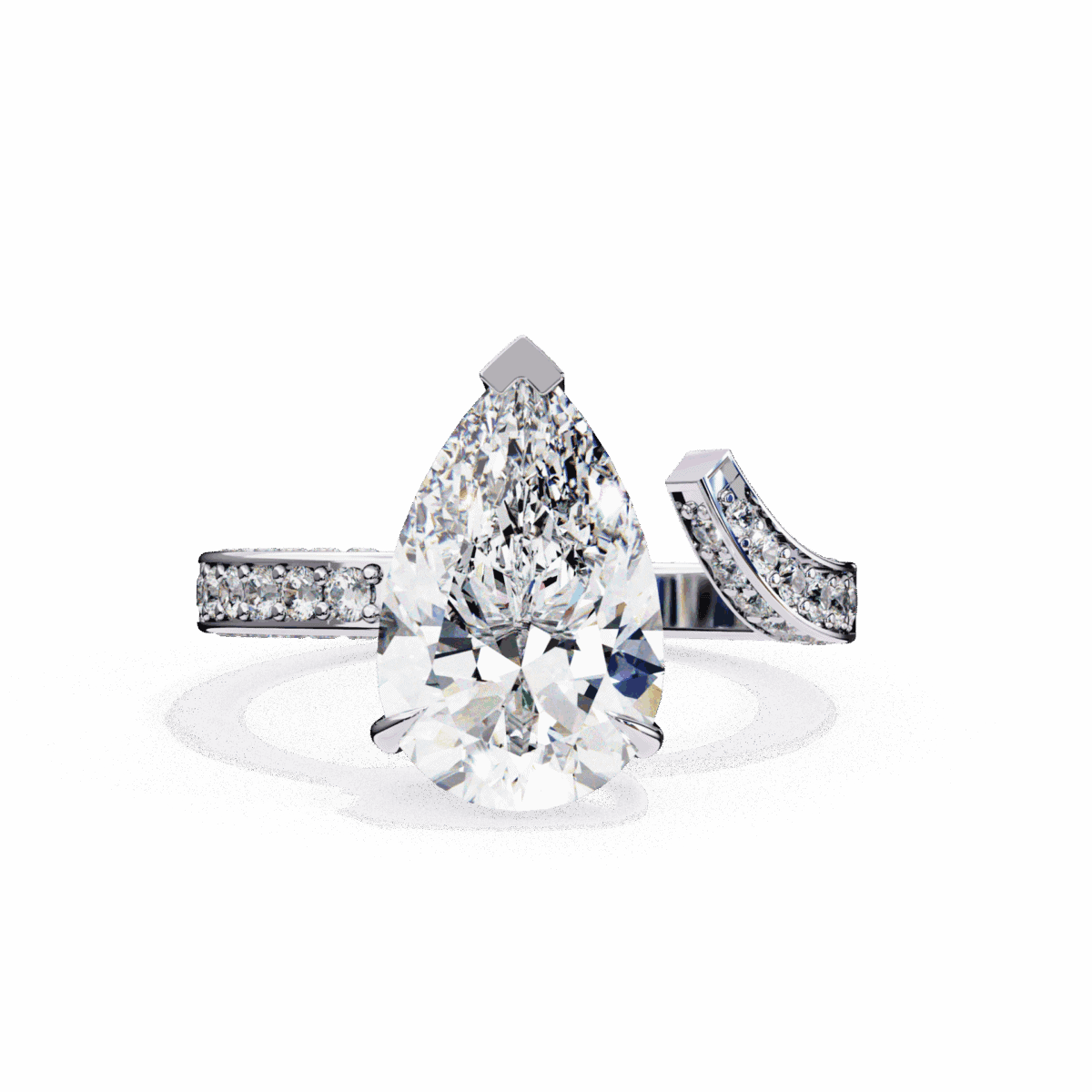 3.5 Carat Pear Cut Modern Essential Ring  Image 1