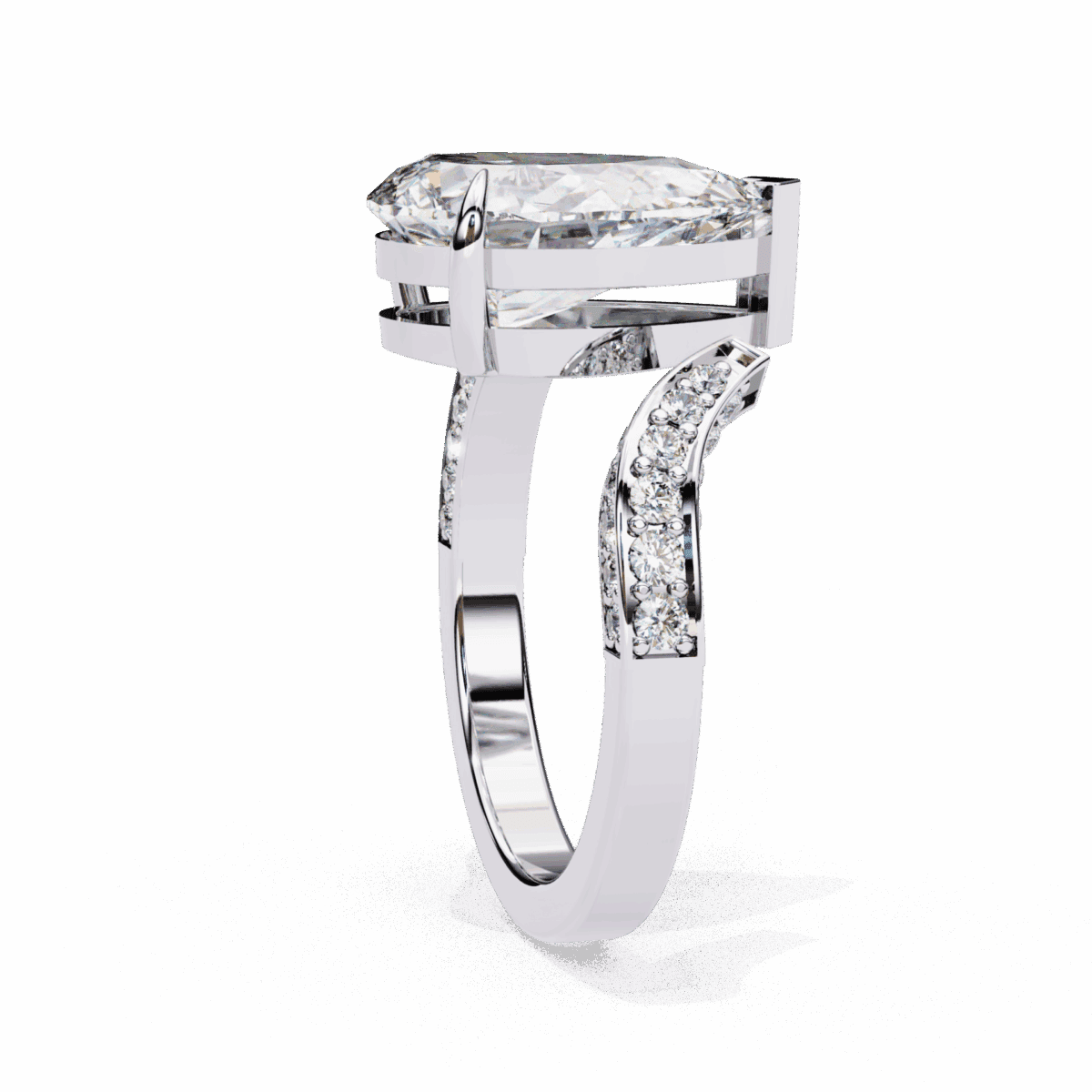 3.5 Carat Pear Cut Modern Essential Ring  Image 2