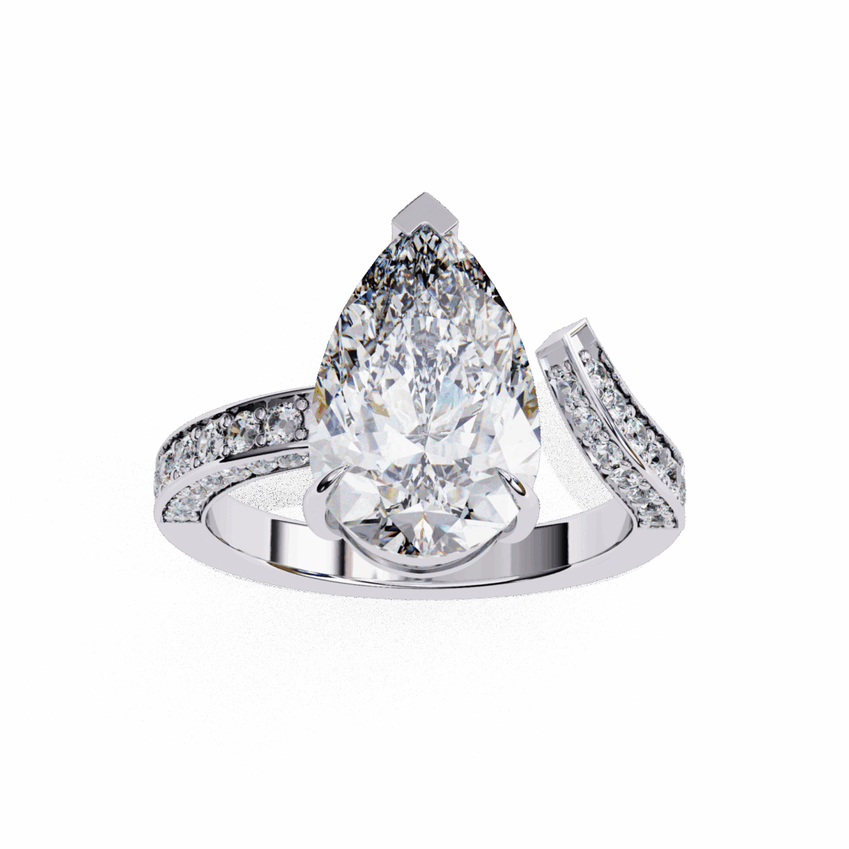 3.5 Carat Pear Cut Modern Essential Ring  Image 3