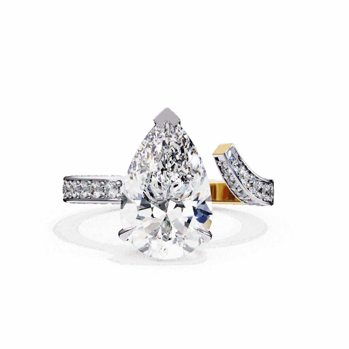 3.5 Carat Pear Cut Modern Essential Ring  Image 5
