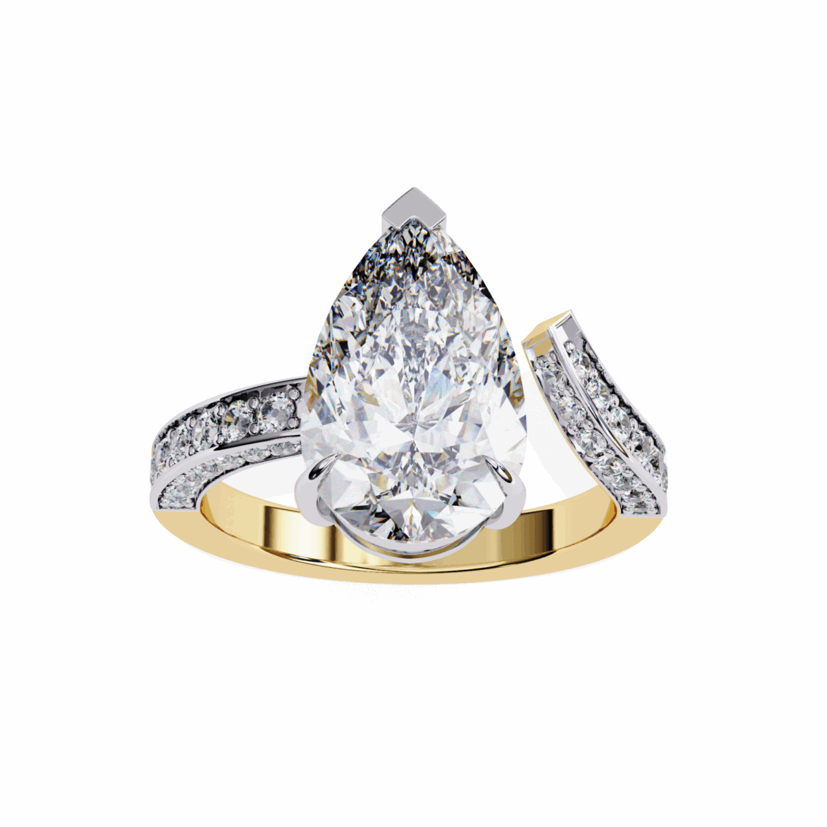 3.5 Carat Pear Cut Modern Essential Ring  Image 7