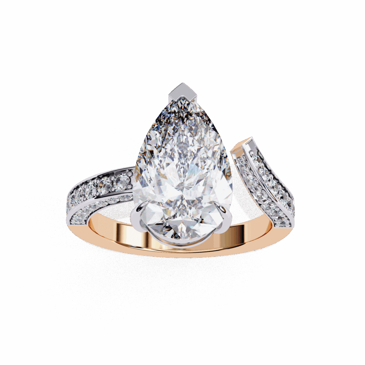 3.5 Carat Pear Cut Modern Essential Ring  Image 11