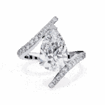 3.5 Carat Pear Cut Minimal Statement Ring