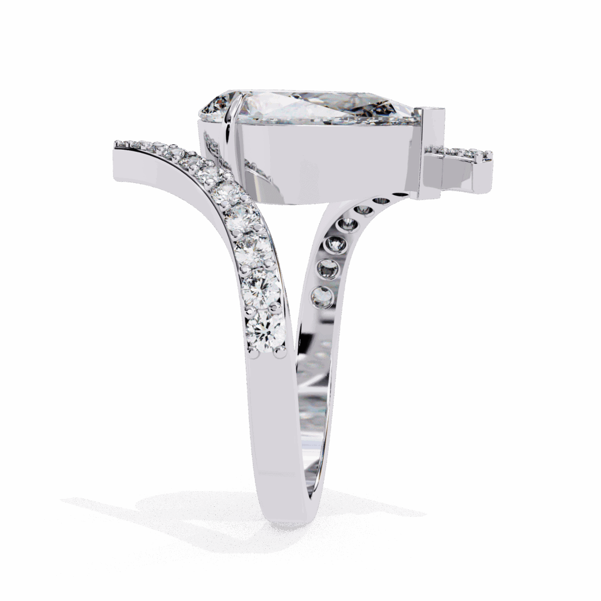 3.5 Carat Pear Cut Minimal Statement Ring  Image 2