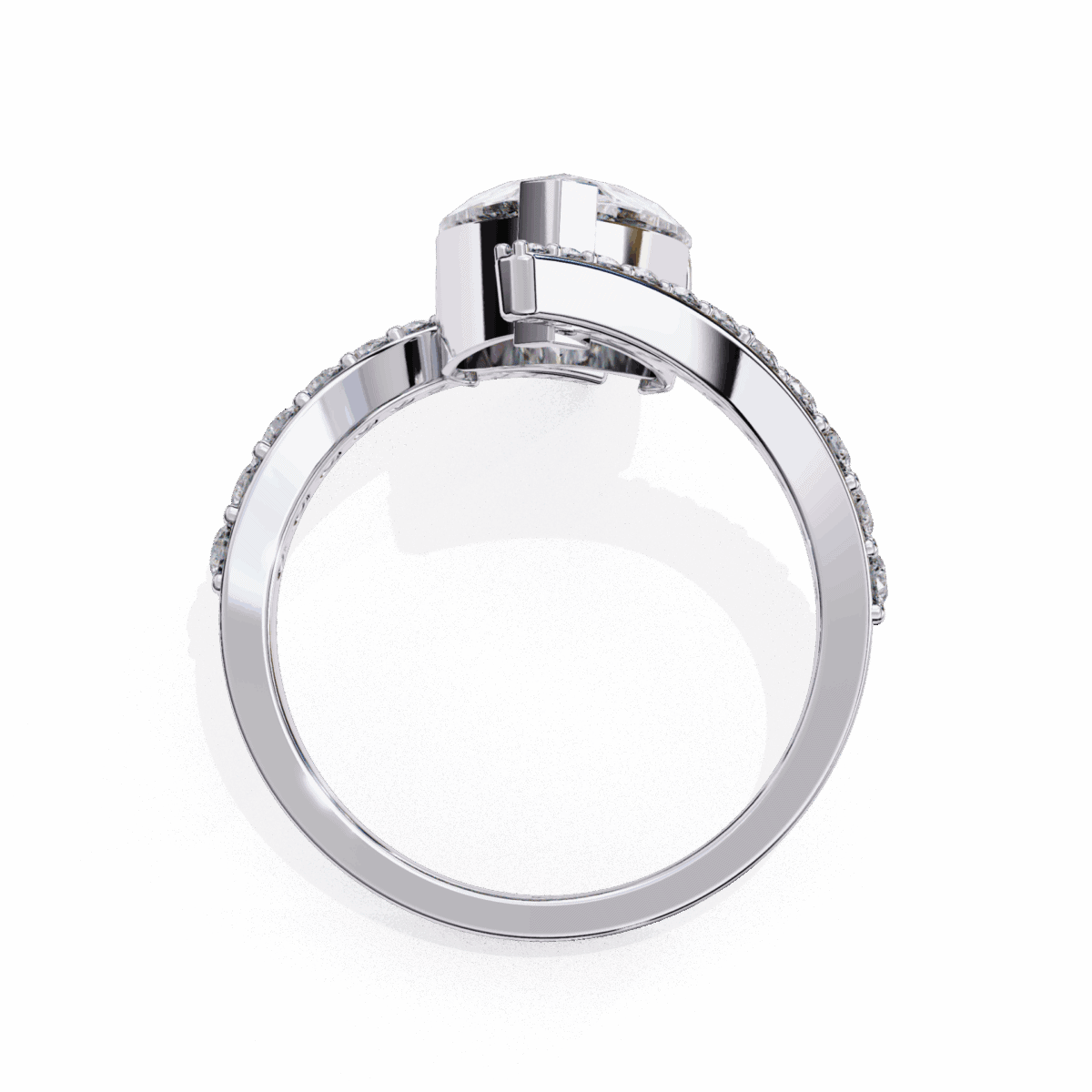 3.5 Carat Pear Cut Minimal Statement Ring  Image 3