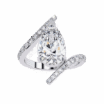 3.5 Carat Pear Cut Minimal Statement Ring - Image 4