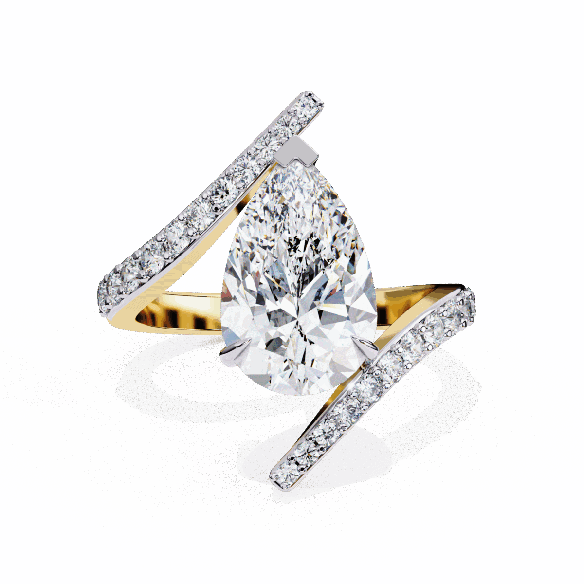 3.5 Carat Pear Cut Minimal Statement Ring  Image 5