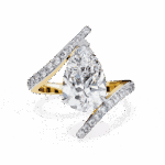 3.5 Carat Pear Cut Minimal Statement Ring - Image 5