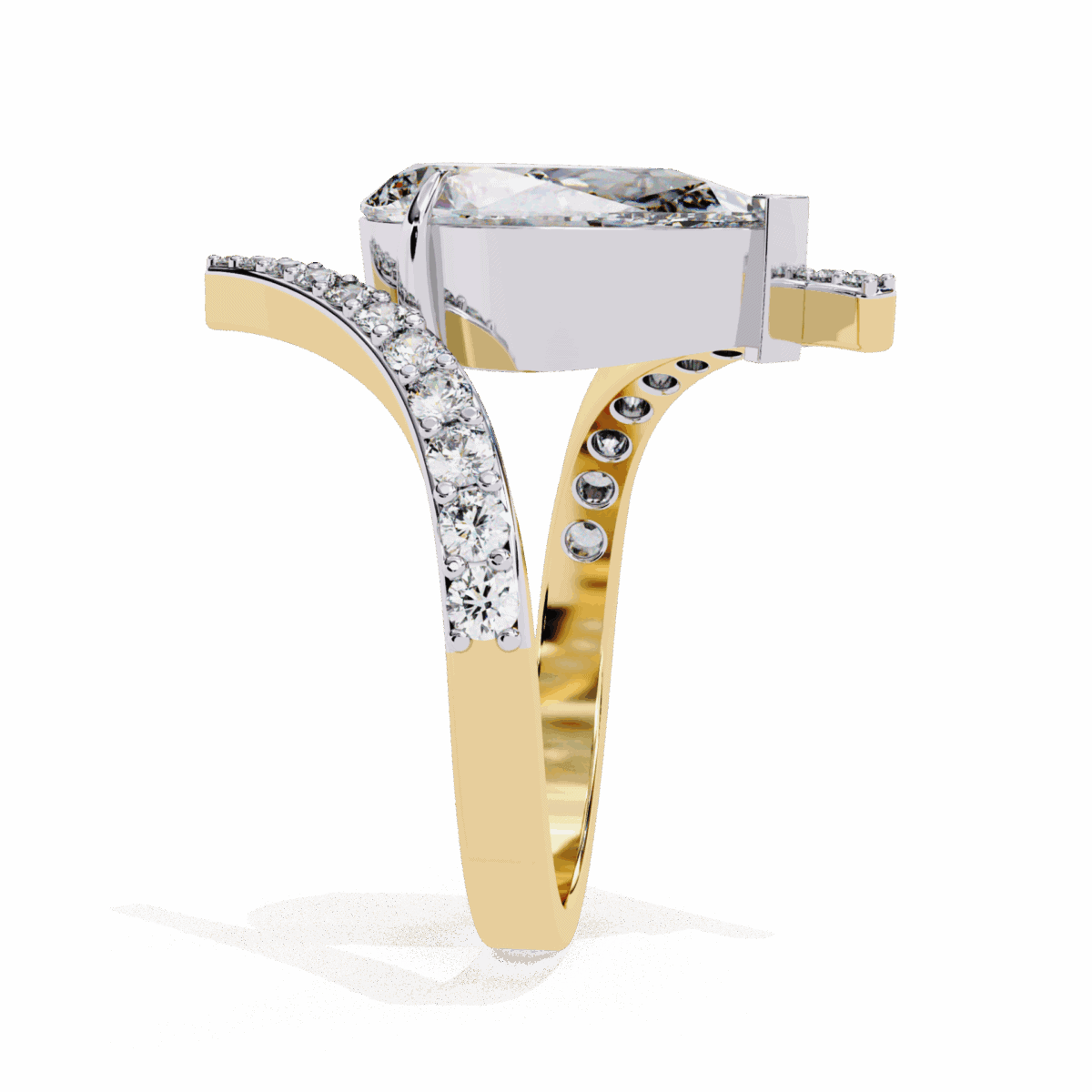 3.5 Carat Pear Cut Minimal Statement Ring  Image 6