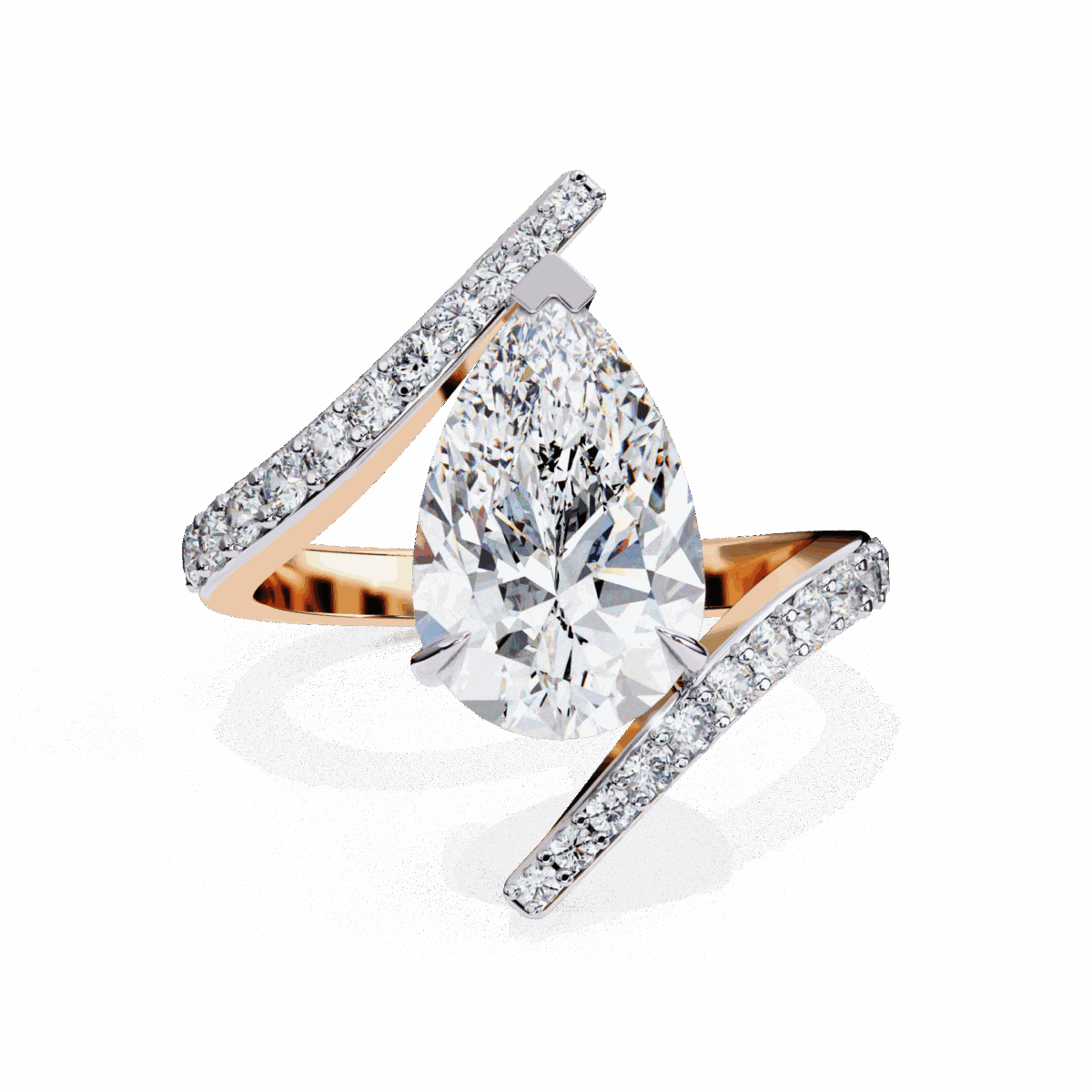 3.5 Carat Pear Cut Minimal Statement Ring  Image 9