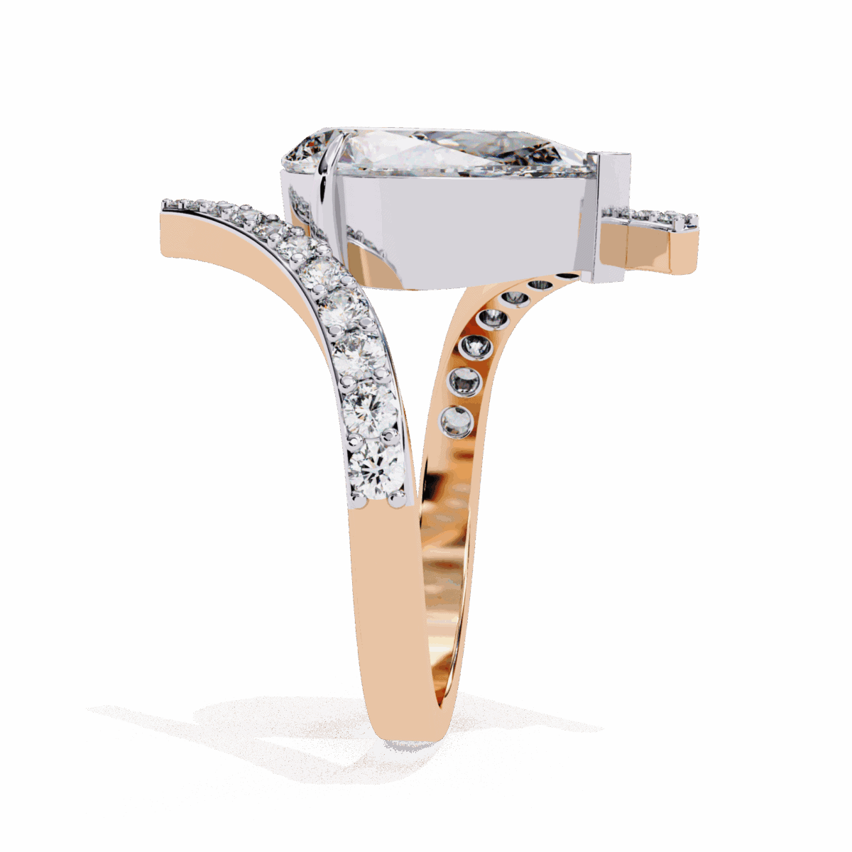 3.5 Carat Pear Cut Minimal Statement Ring  Image 10