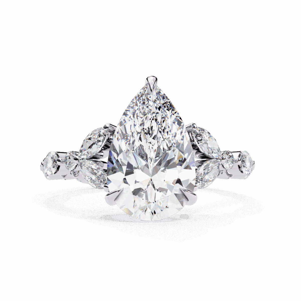 4 Carat Pear Cut Signature Wear Ring  Image 1