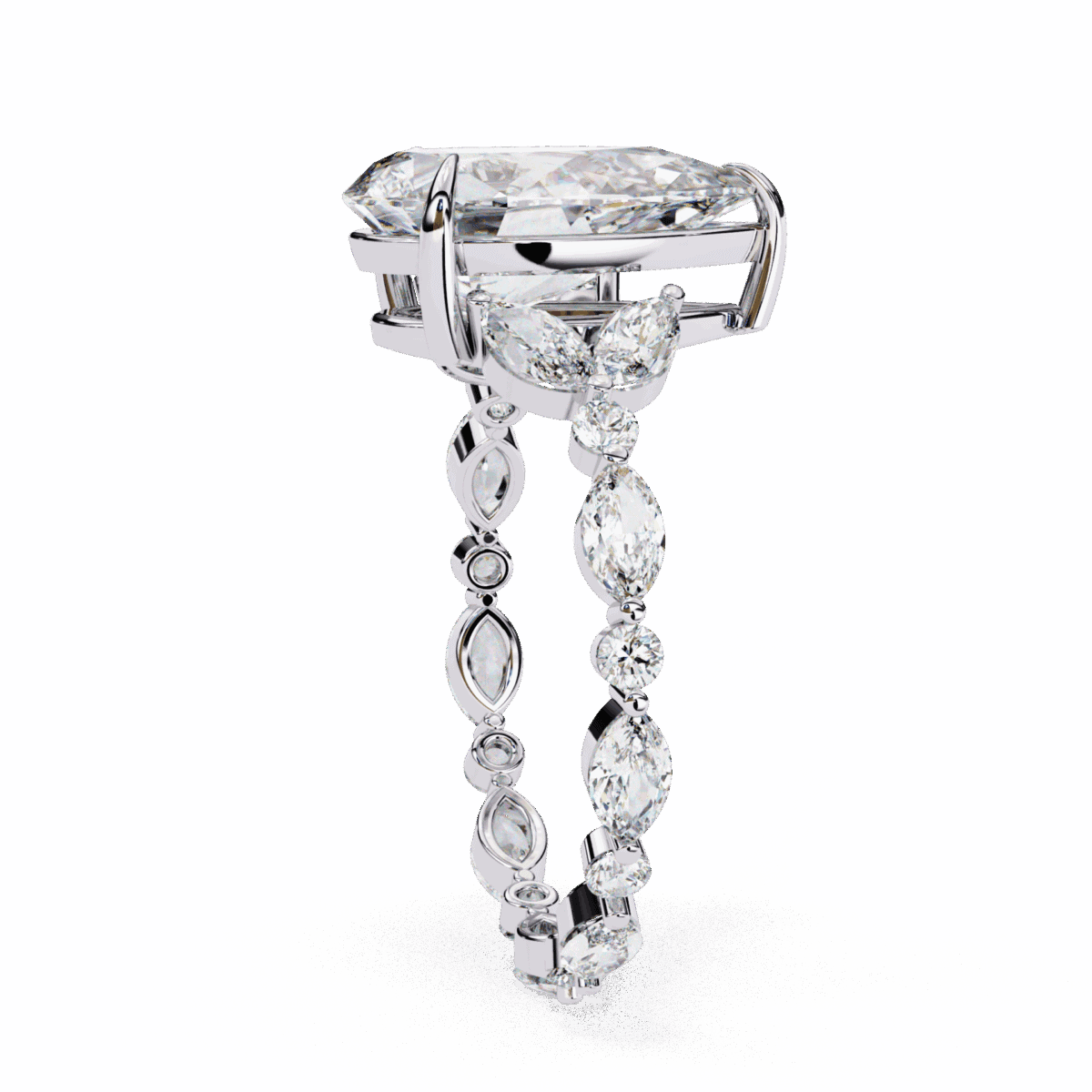 4 Carat Pear Cut Signature Wear Ring  Image 2