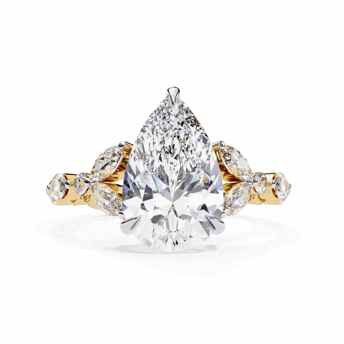 4 Carat Pear Cut Signature Wear Ring  Image 5
