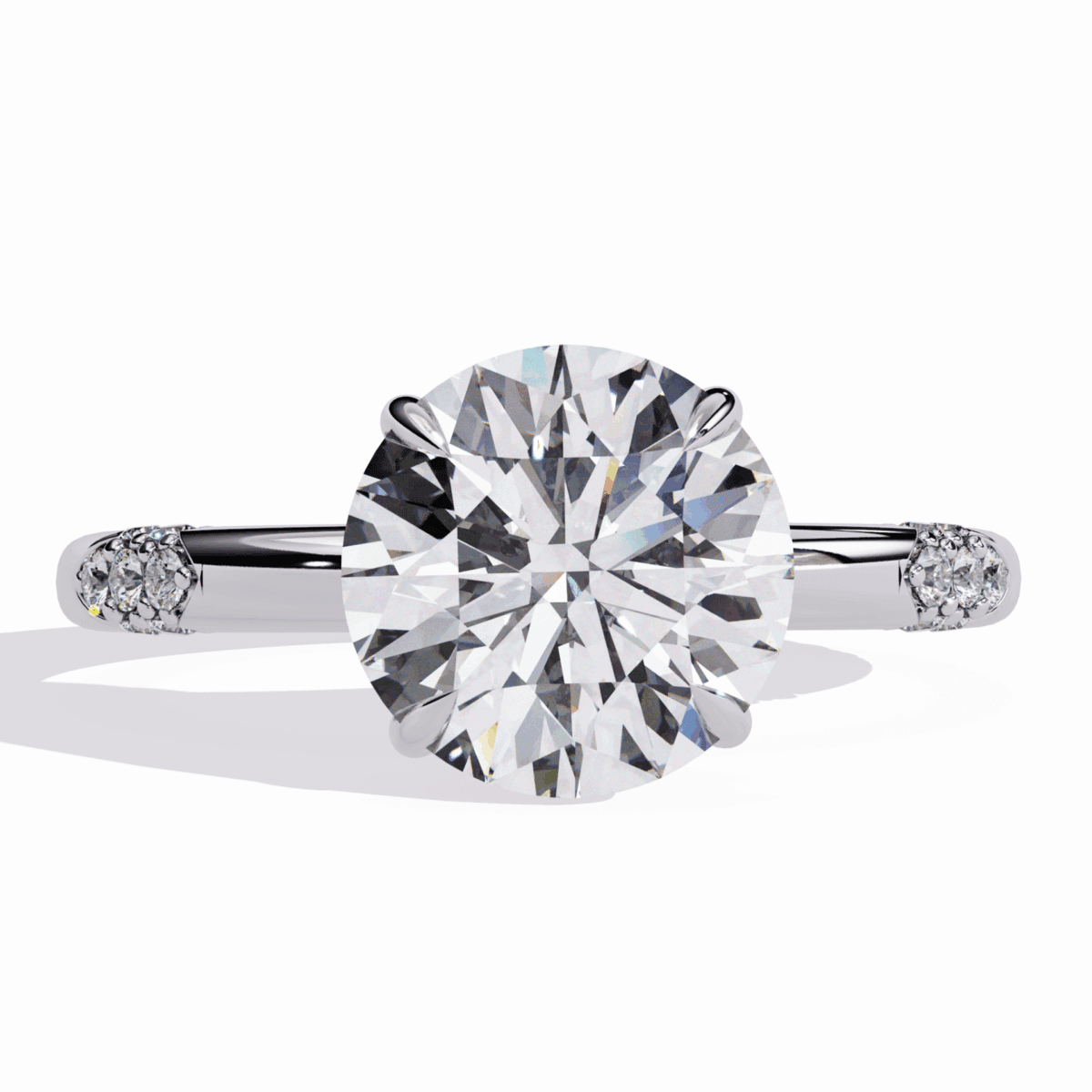 LR14214P11 2.75 Carat Round Cut Solitaire in Halo Setting Image 1