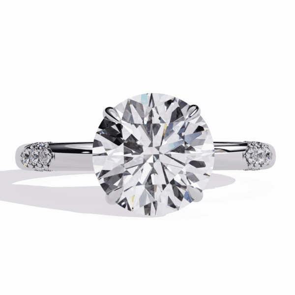 2.75 Carat Round Cut Solitaire in Halo Setting