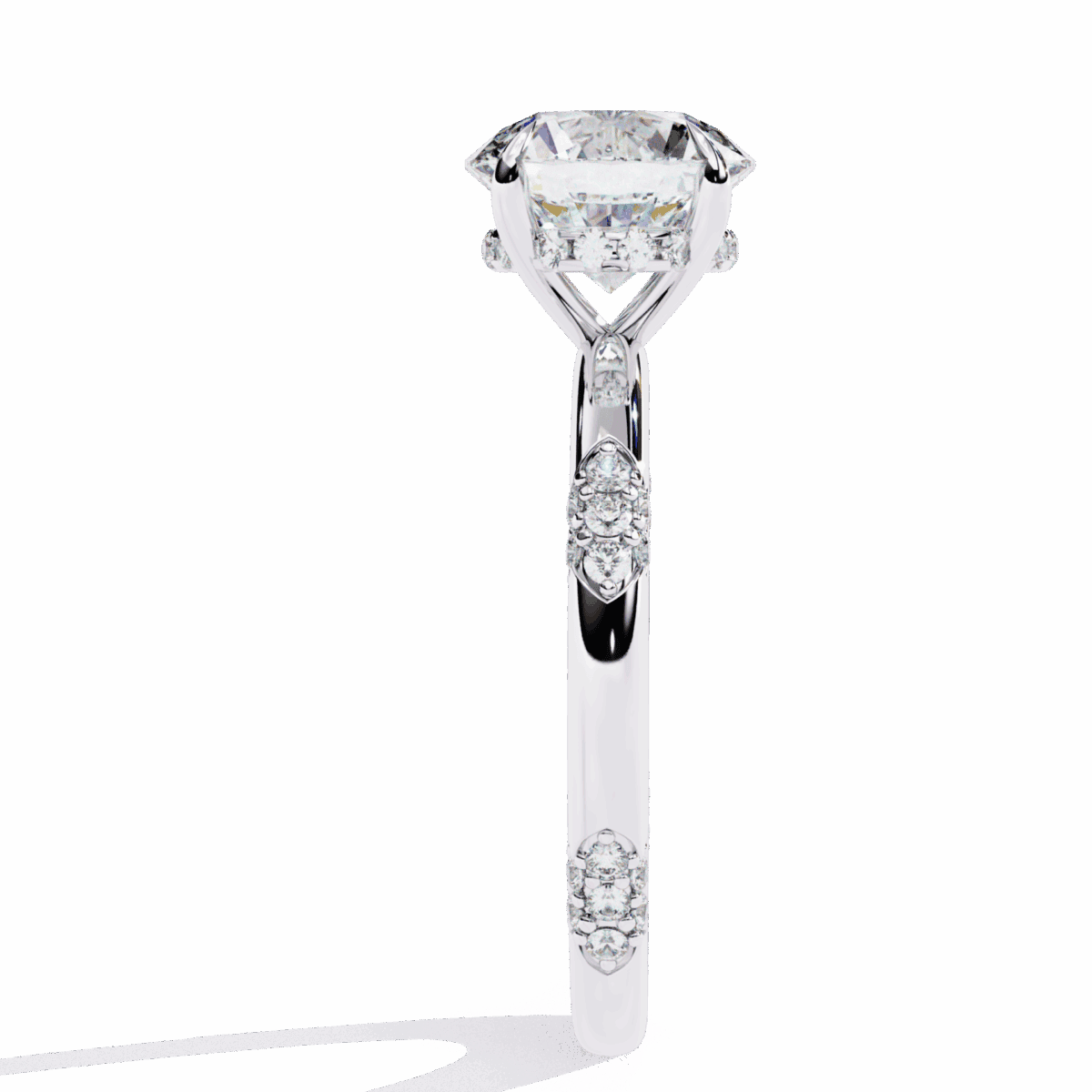 2.75 Carat Round Cut Solitaire in Halo Setting  Image 2