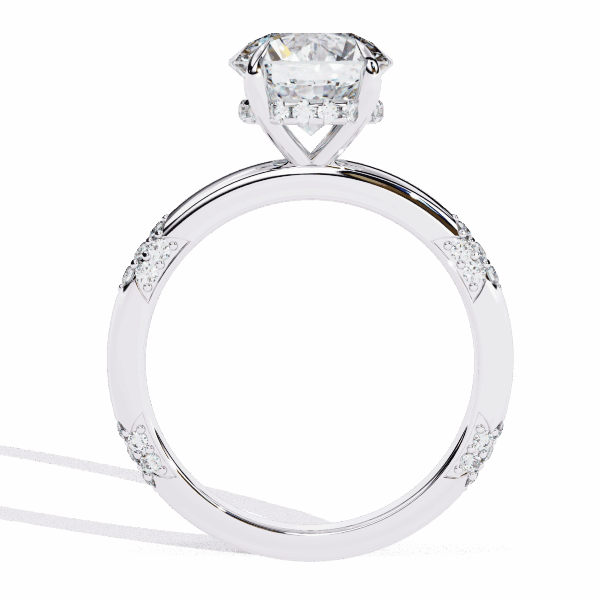 2.75 Carat Round Cut Solitaire in Halo Setting  Image 3