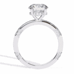 2.75 Carat Round Cut Solitaire in Halo Setting - Image 3