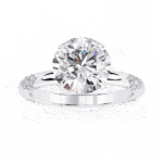 2.75 Carat Round Cut Solitaire in Halo Setting - Image 4