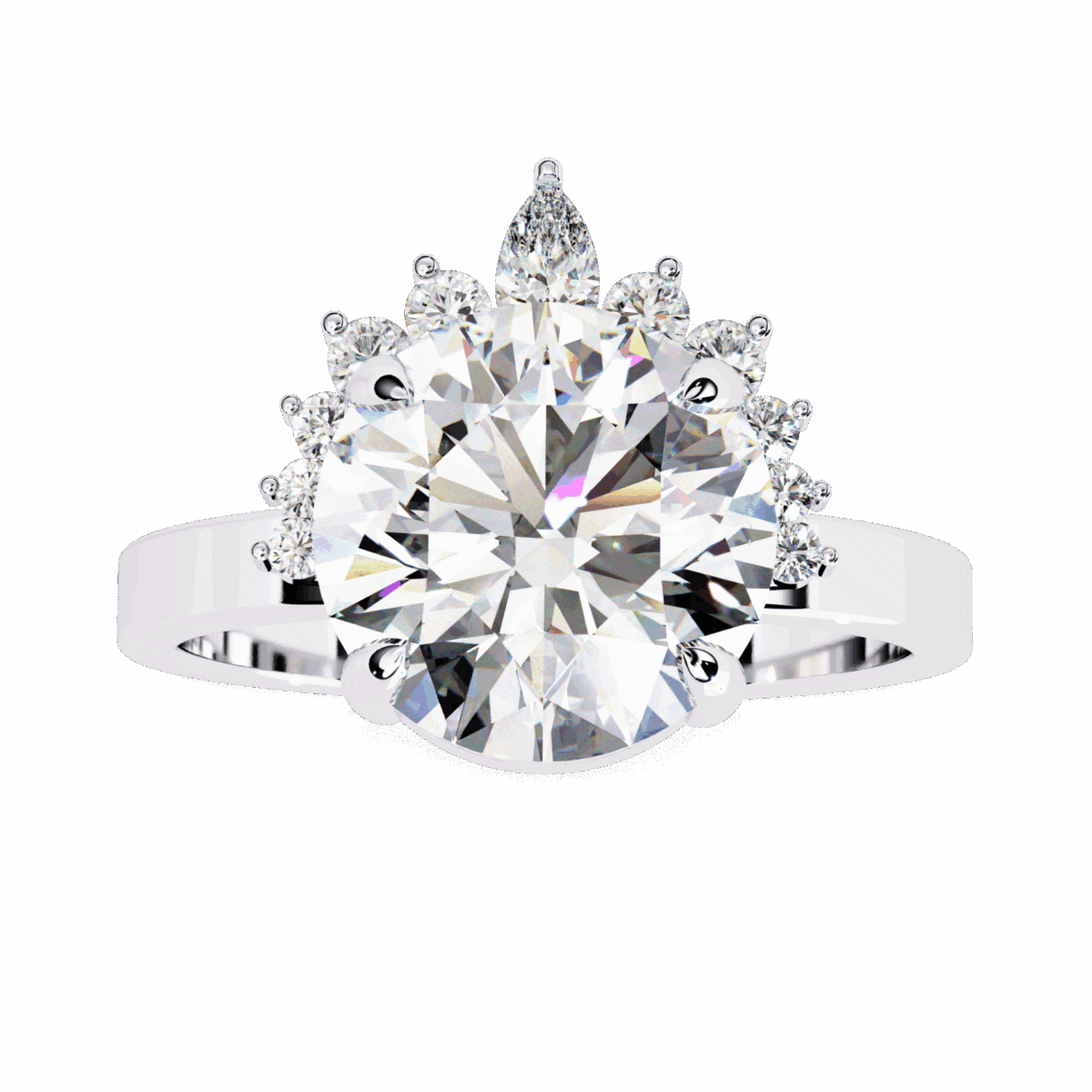 3.5 Carat Round Cut Refined Sparkle Ring  Image 4