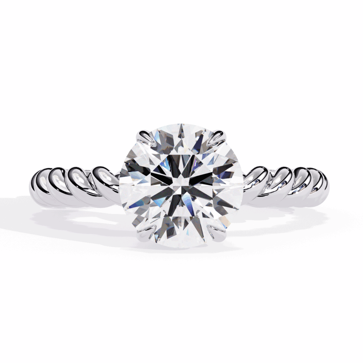 2 Carat Round Cut Classic Solitaire Band  Image 1