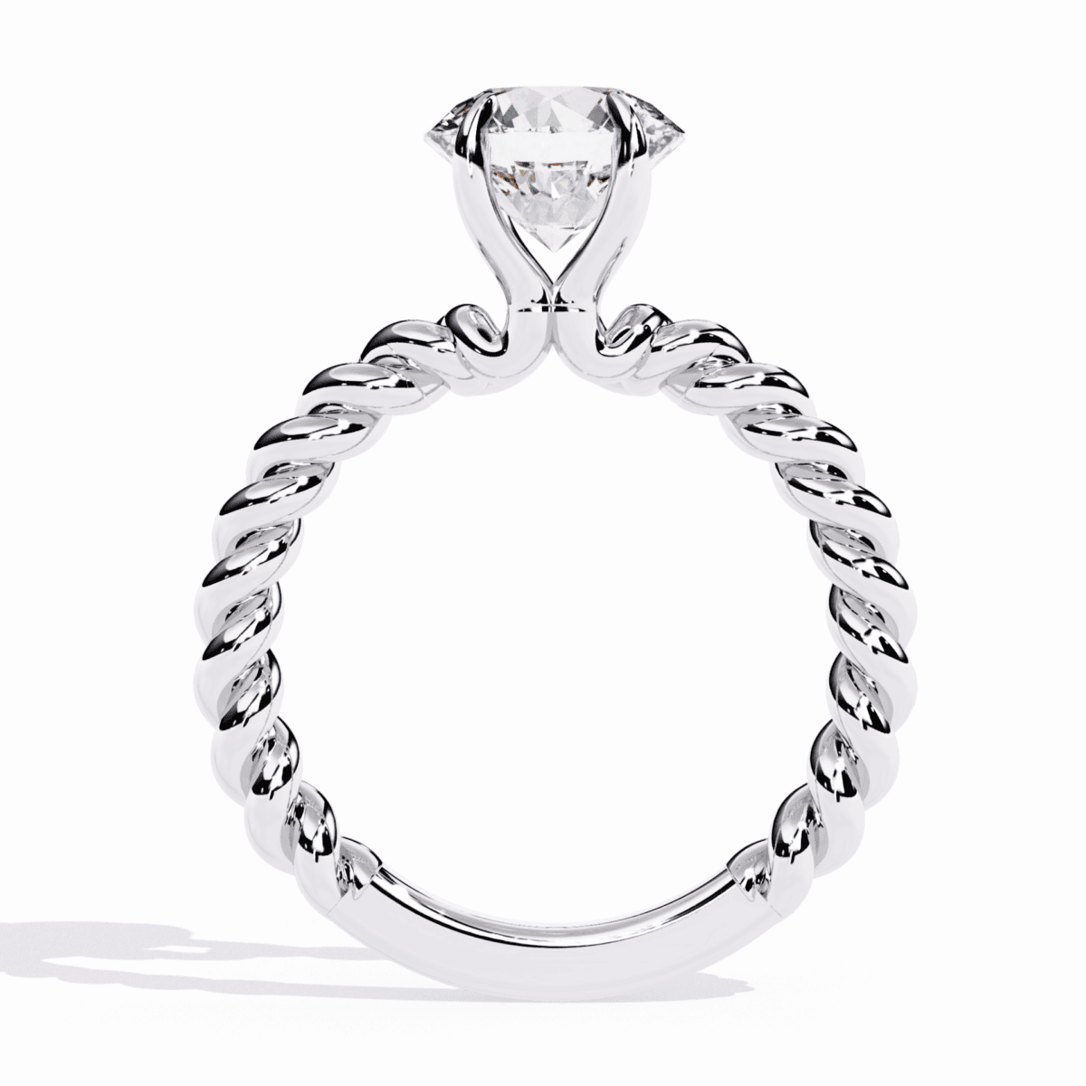 2 Carat Round Cut Classic Solitaire Band  Image 3