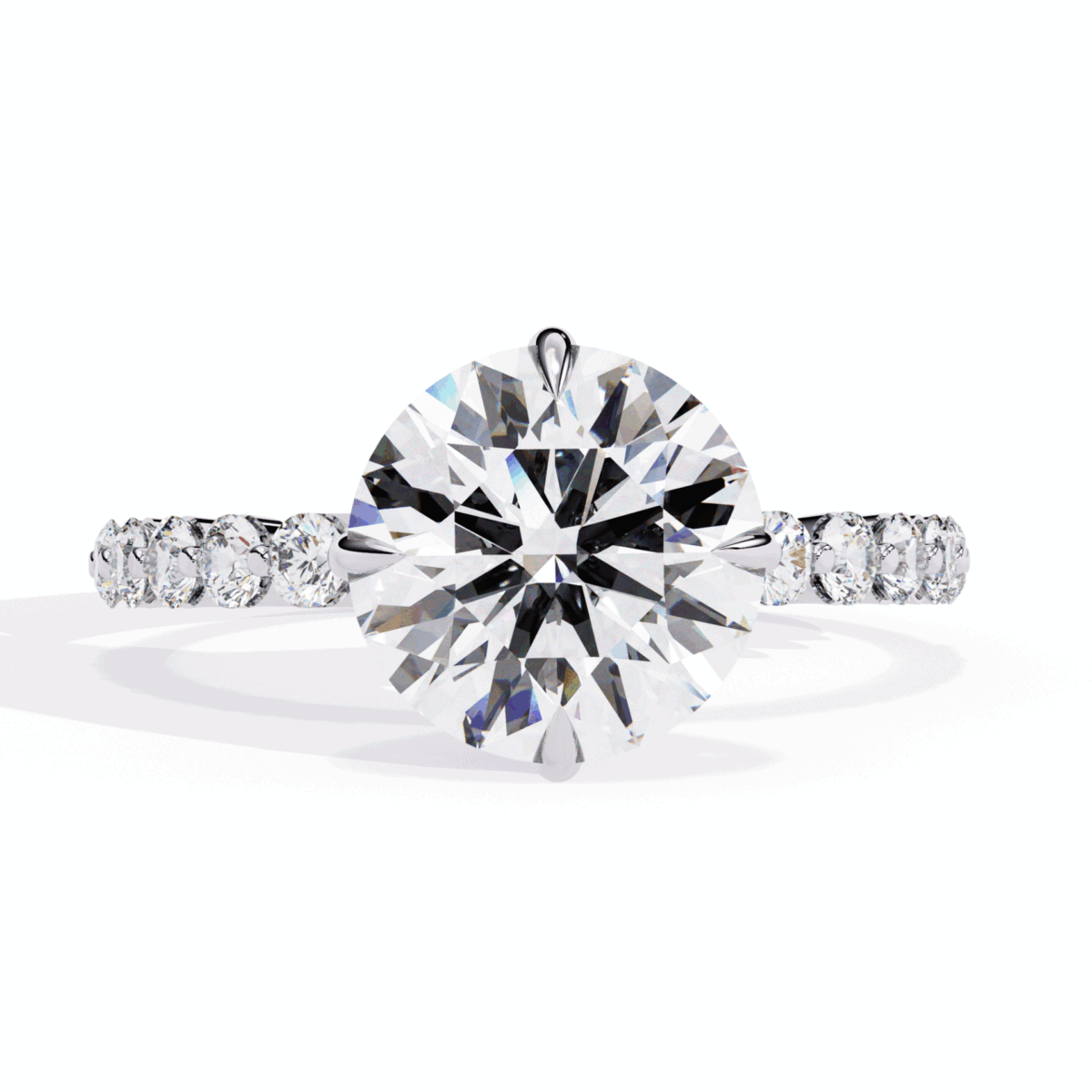 2.5 Carat Round Cut Solitaire in Halo Setting  Image 1