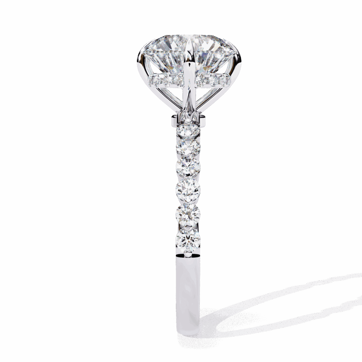 2.5 Carat Round Cut Solitaire in Halo Setting  Image 2