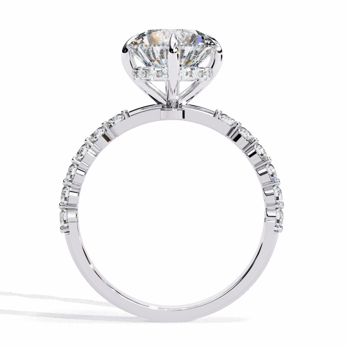 2.5 Carat Round Cut Solitaire in Halo Setting  Image 3