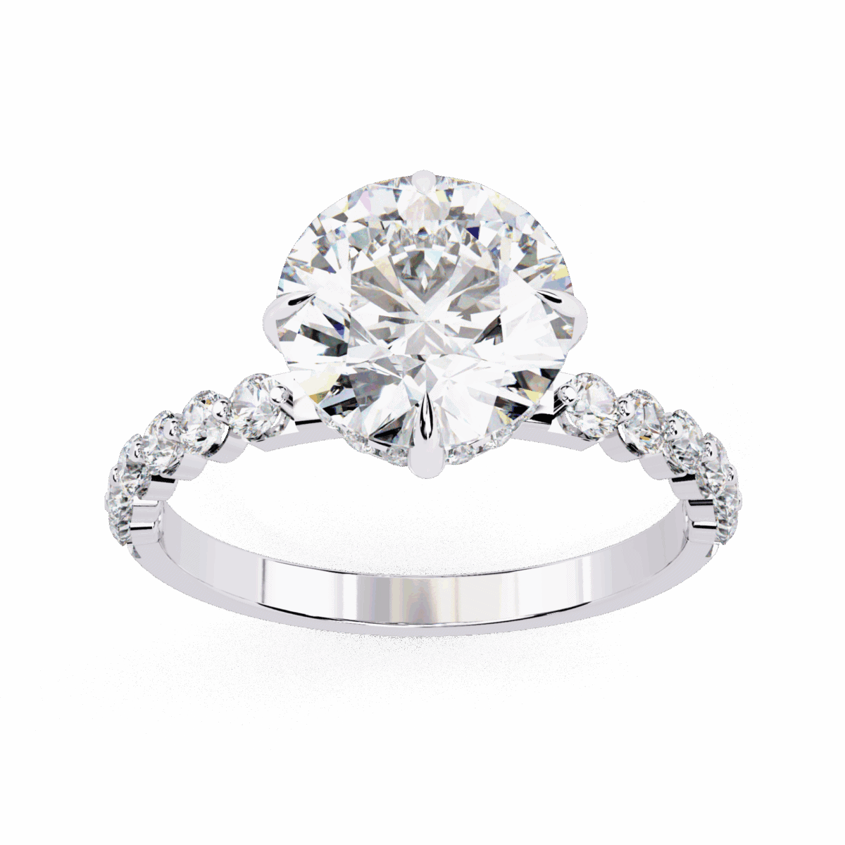 2.5 Carat Round Cut Solitaire in Halo Setting  Image 4