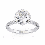 2.5 Carat Round Cut Solitaire in Halo Setting - Image 4