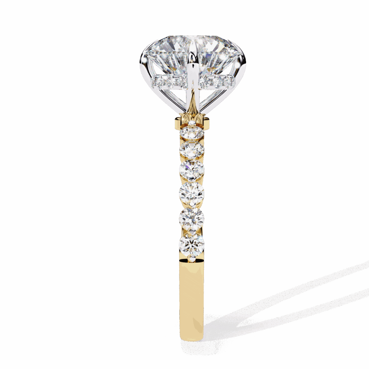 2.5 Carat Round Cut Solitaire in Halo Setting  Image 6