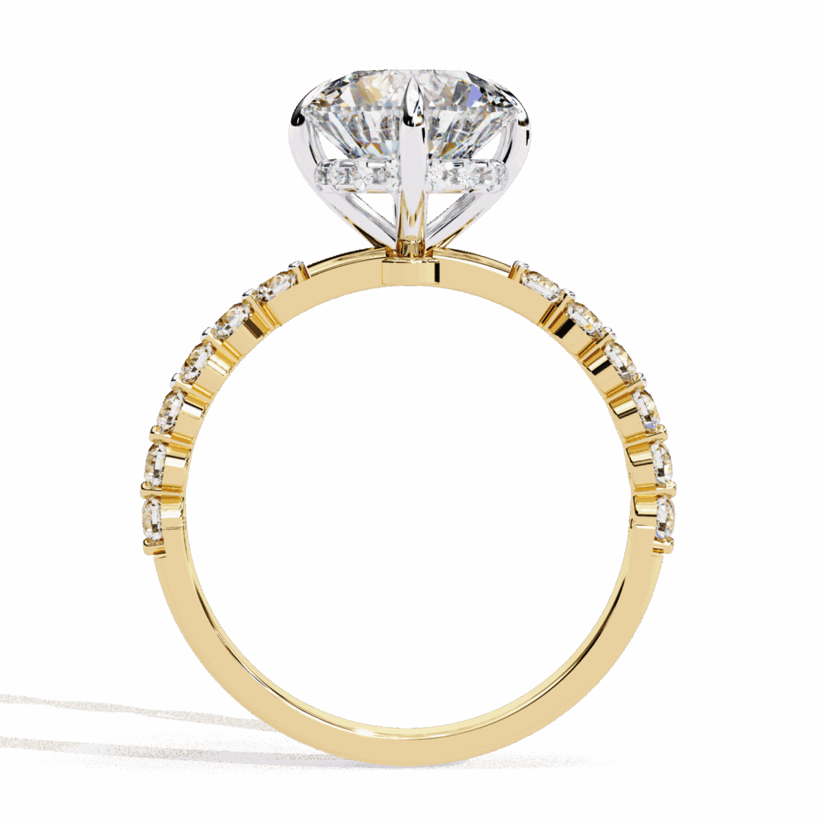 2.5 Carat Round Cut Solitaire in Halo Setting  Image 7