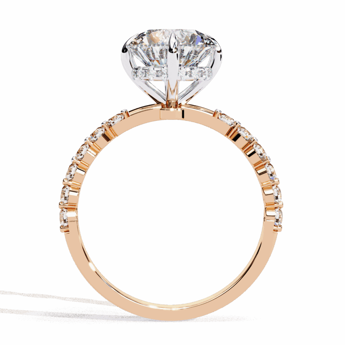 2.5 Carat Round Cut Solitaire in Halo Setting  Image 11