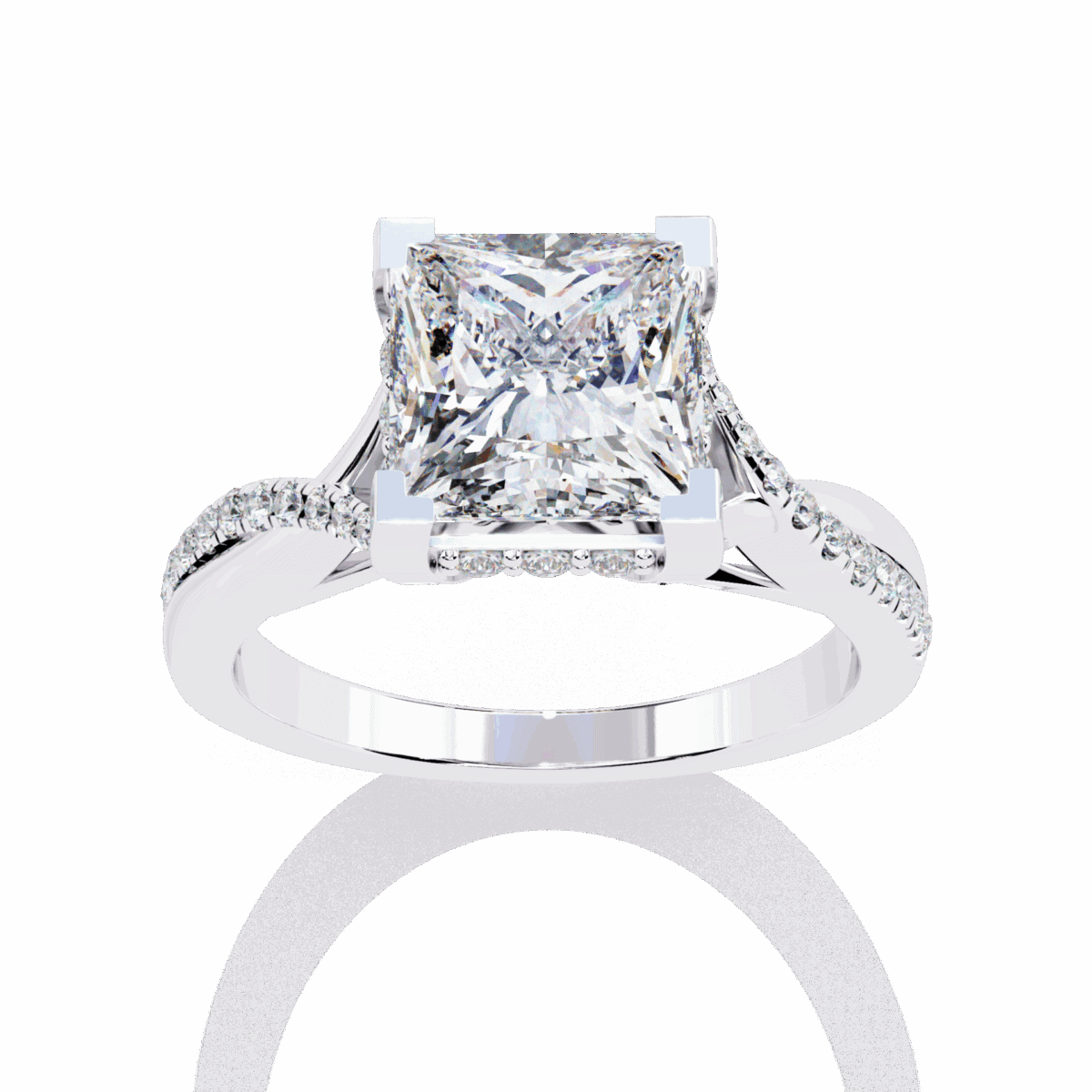 2.75 Carat Princess Cut Signature Wear Ring  Image 3