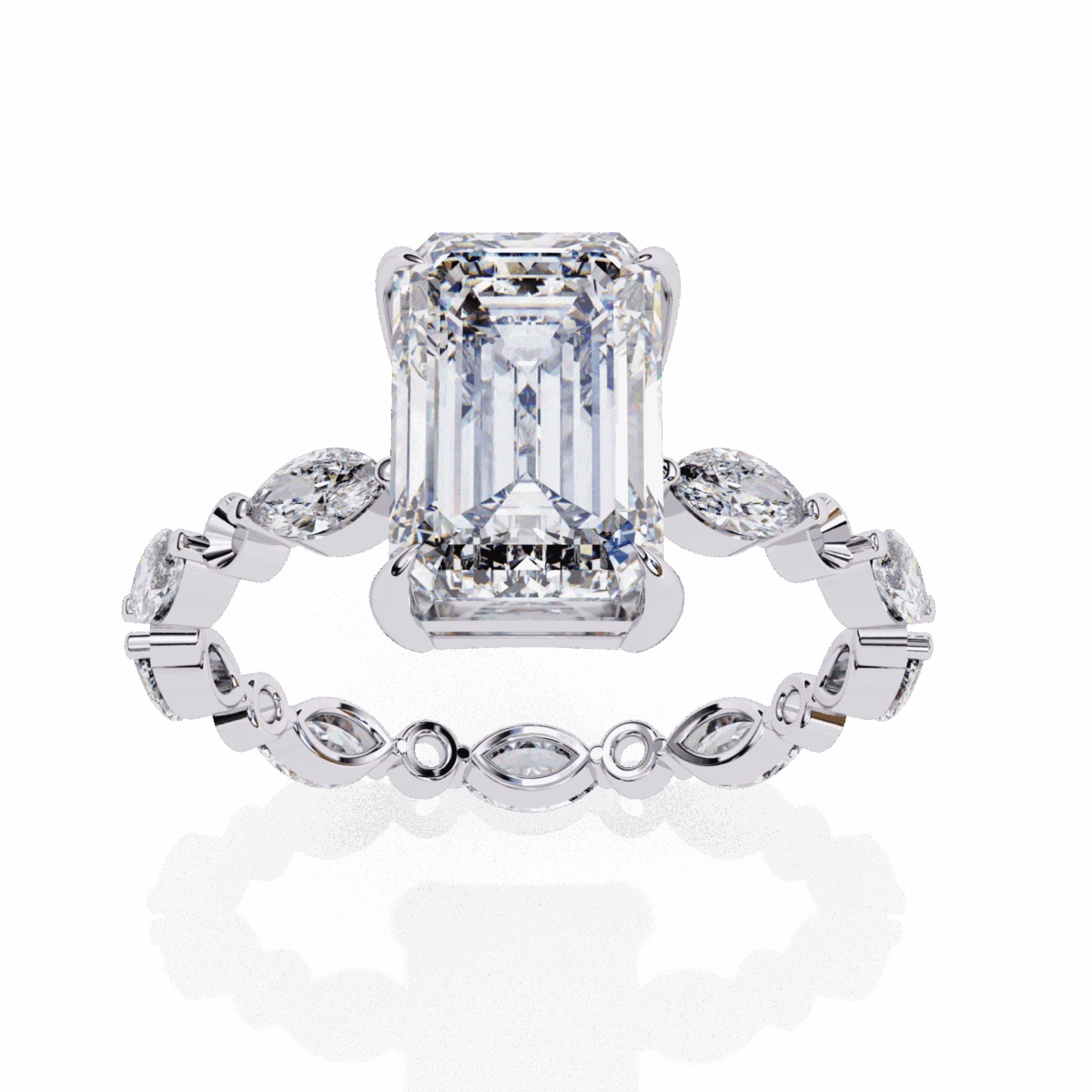 3.75 Carat Radiant Cut Day and Night Ring  Image 4