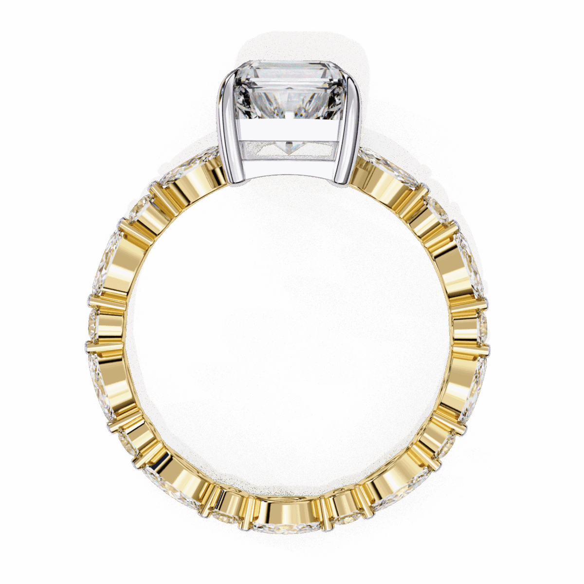 3.75 Carat Radiant Cut Day and Night Ring  Image 6