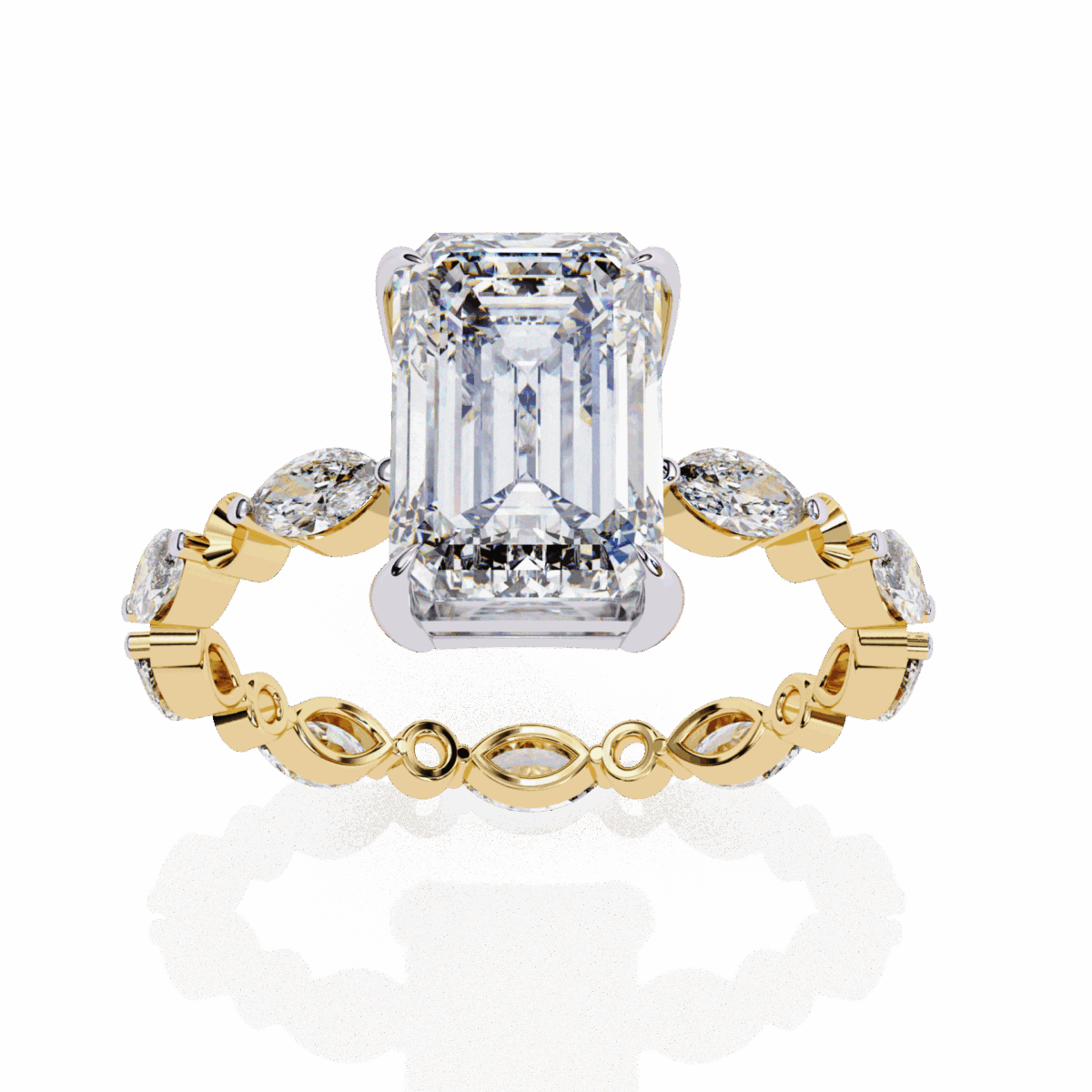 3.75 Carat Radiant Cut Day and Night Ring  Image 7