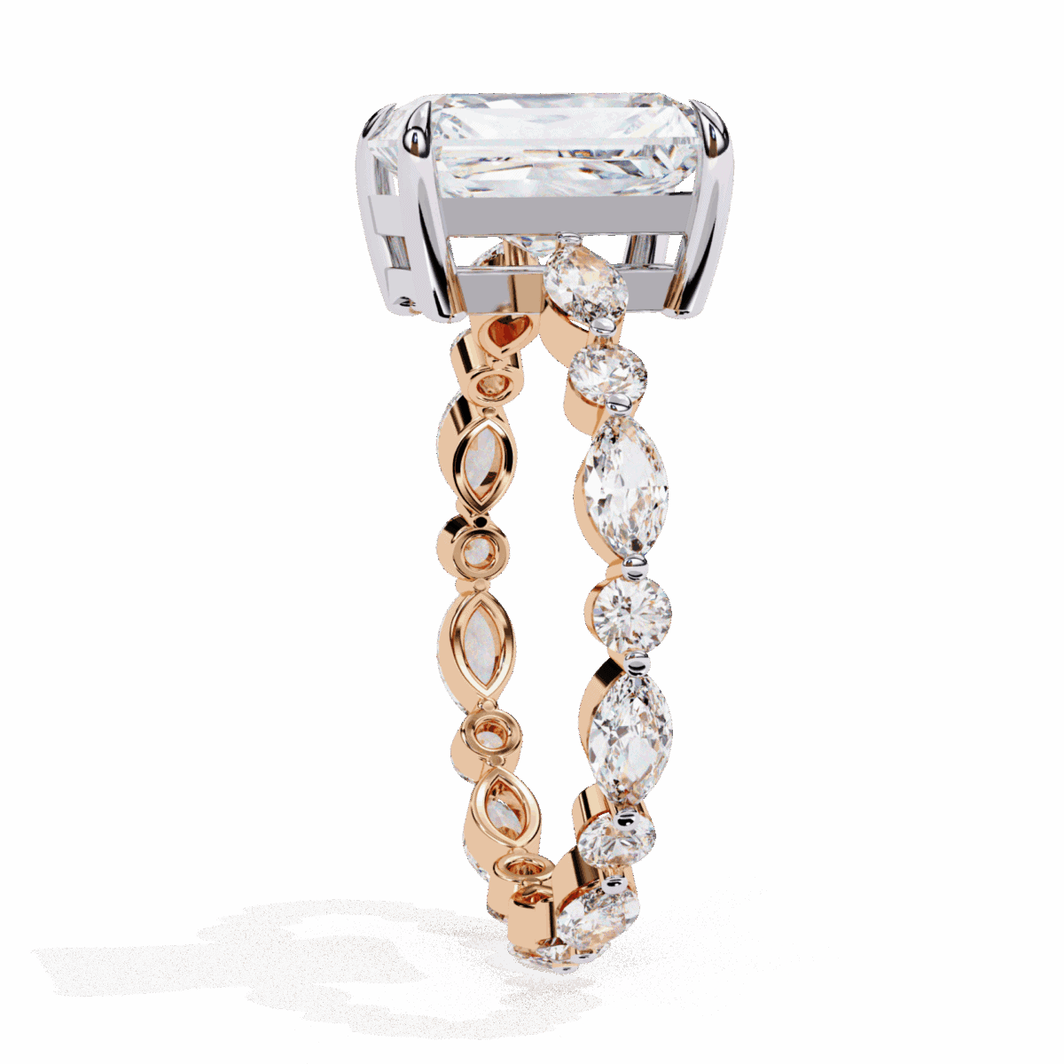 3.75 Carat Radiant Cut Day and Night Ring  Image 9