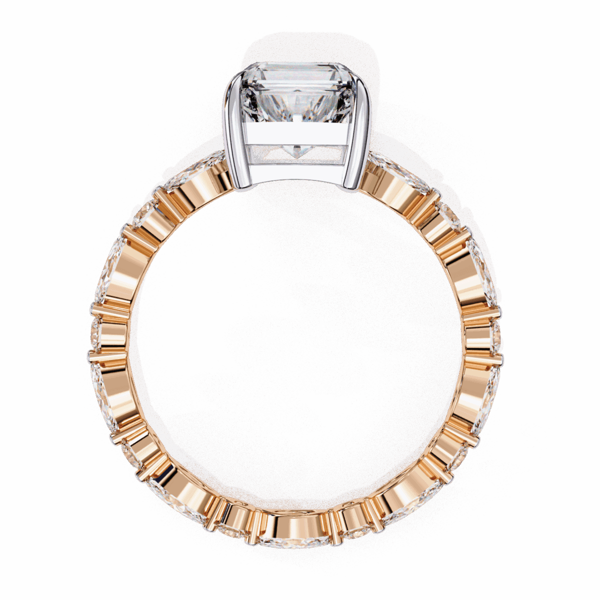 3.75 Carat Radiant Cut Day and Night Ring  Image 10