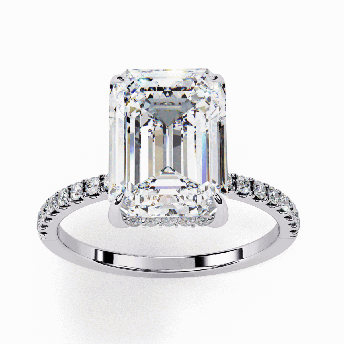 2.75 Carat Emerald Cut Forevermore Solitaire Ring  Image 4