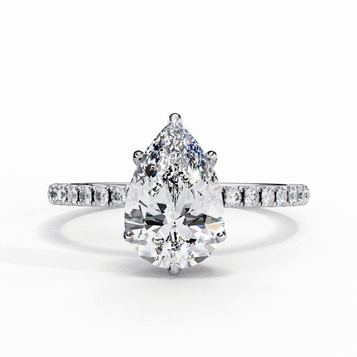 2 Carat Pear Cut Forevermore Solitaire Ring  Image 1