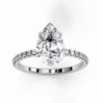 2 Carat Pear Cut Forevermore Solitaire Ring - Image 4
