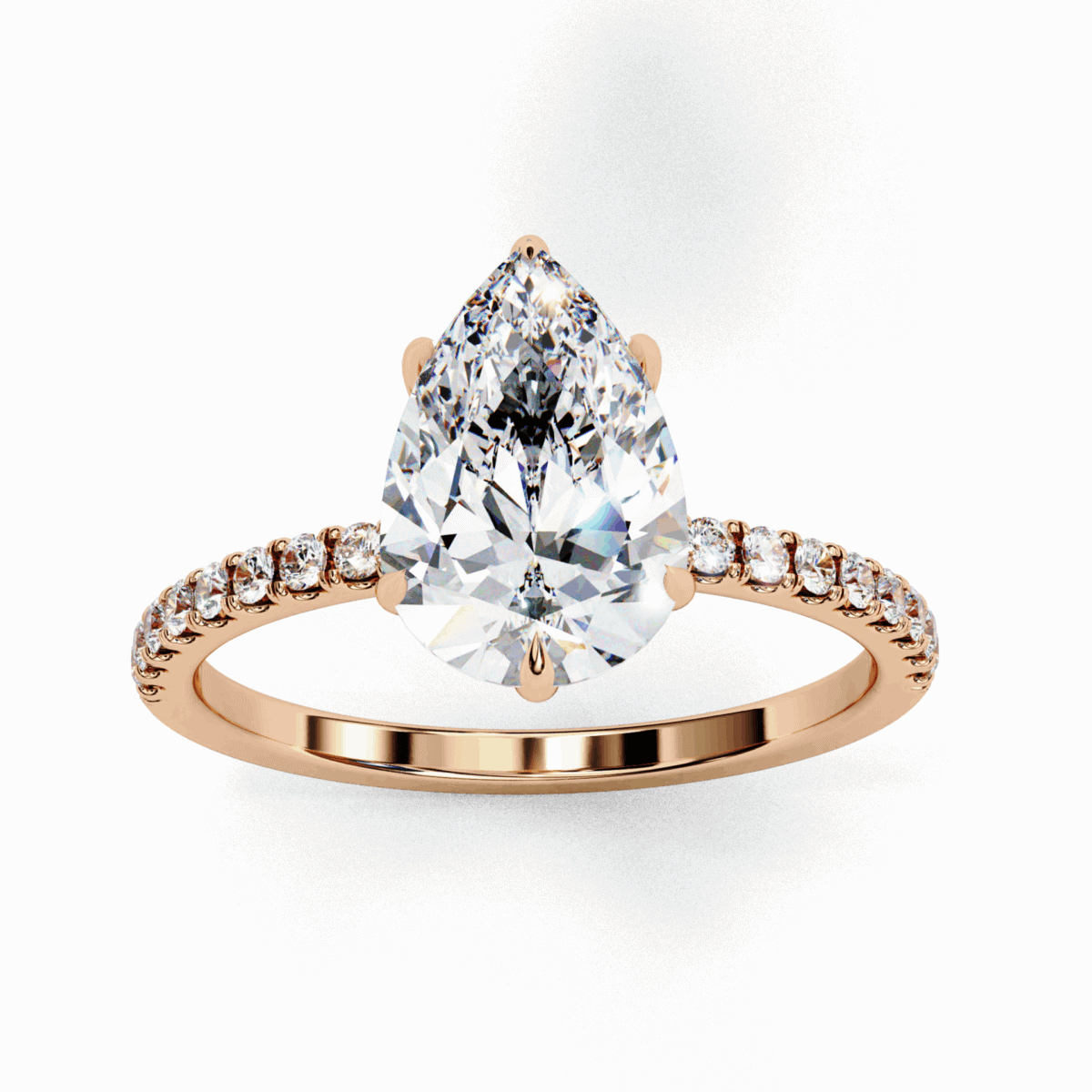 2 Carat Pear Cut Forevermore Solitaire Ring  Image 12