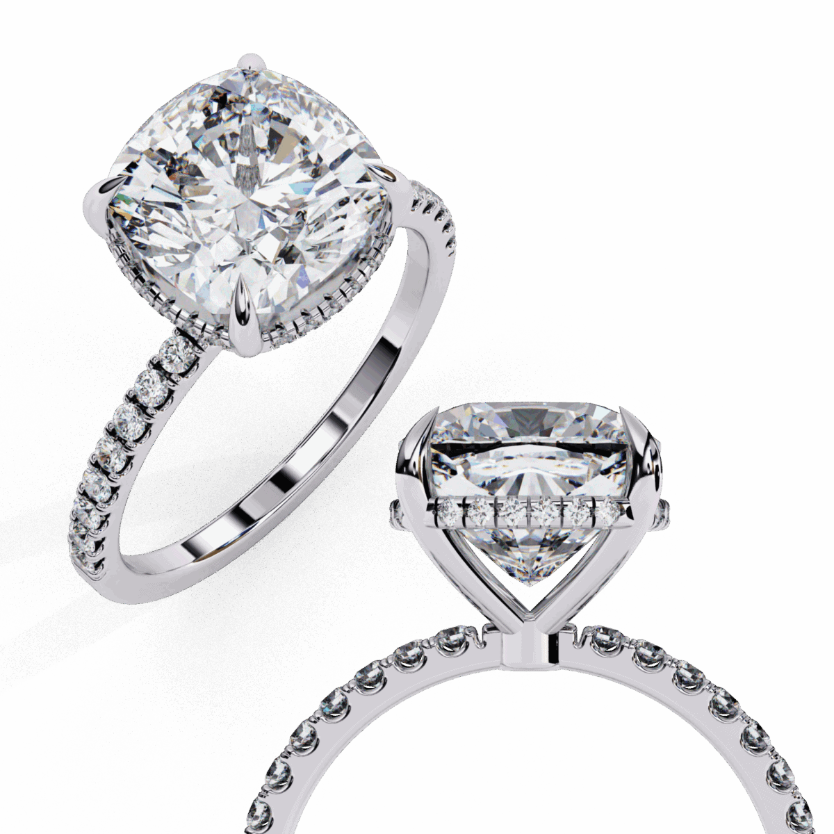 3.5 Carat Cushion Cut Forevermore Solitaire Ring  Image 4