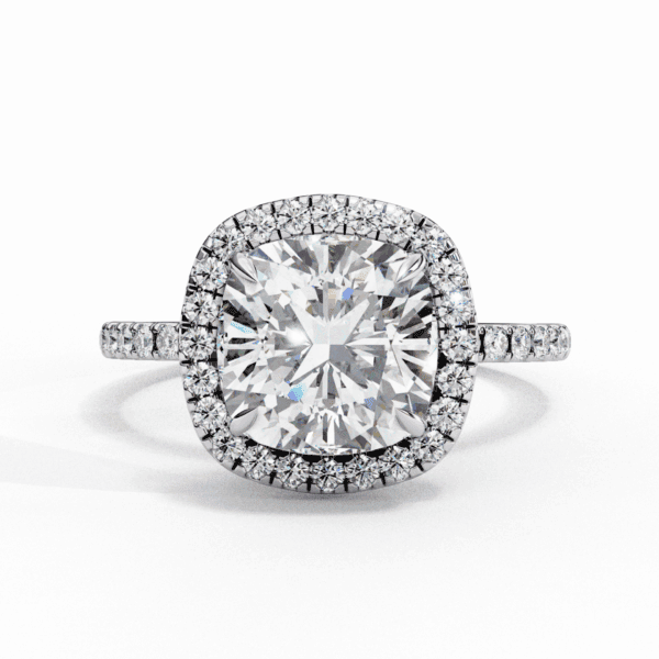 2 Carat Cushion Cut Forever Solitaire Engagement Ring