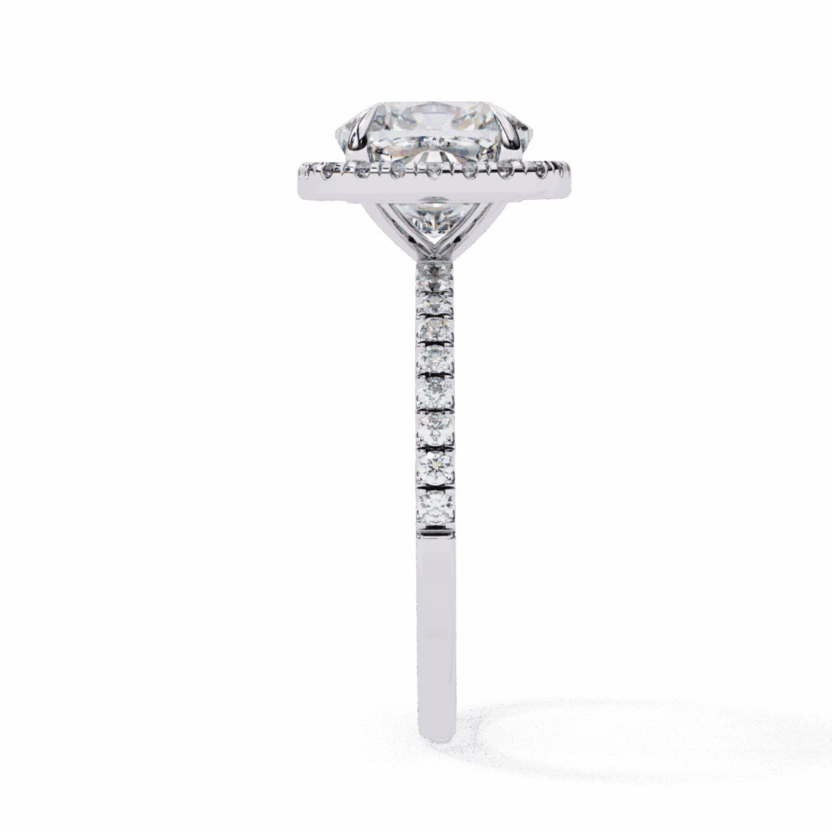 2 Carat Cushion Cut Forever Solitaire Engagement Ring  Image 2