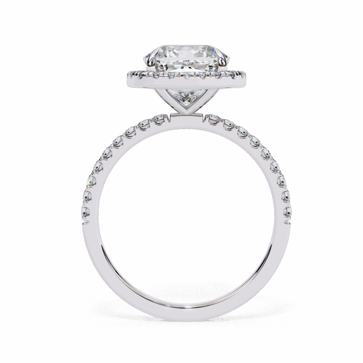 2 Carat Cushion Cut Forever Solitaire Engagement Ring  Image 3